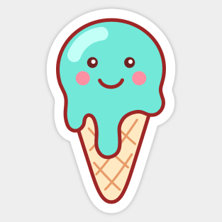 Bubblegum Ice Cream Emoji Minimal Sticker